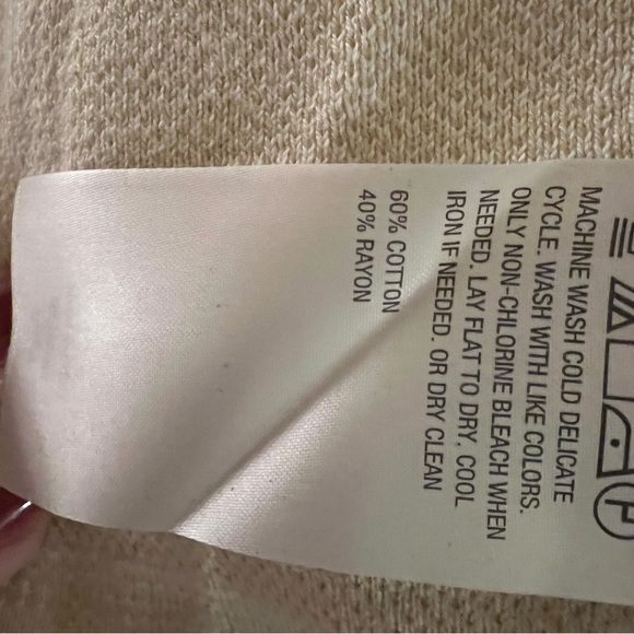 G Giuliana Jacquard Sweater Knit Duster Cardigan Ivory Plaid PS like new - Picture 3 of 6